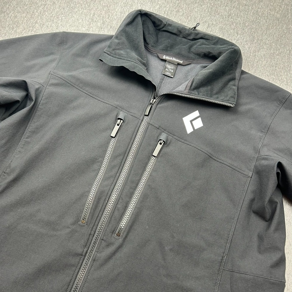 Black Diamond Dawn Patrol Jacket Mens XL Softshell Full Zip Black‎ Schoeller